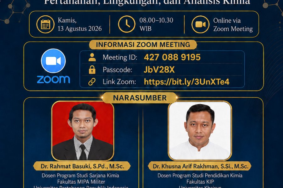 [13 Agustus 2026] Inovasi Material Fungsional untuk Aplikasi Pertahanan, Lingkungan, dan Analisis Kimia